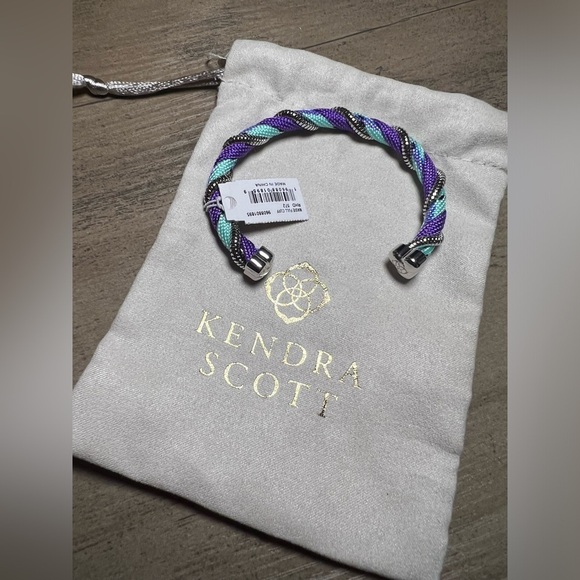 KENDRA SCOTT • MASIE FULL CUFF BRACELET • RHODIUM PERWINKLE MIX • NWT - Picture 2 of 2